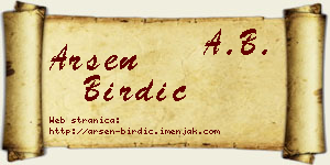 Arsen Birdić vizit kartica